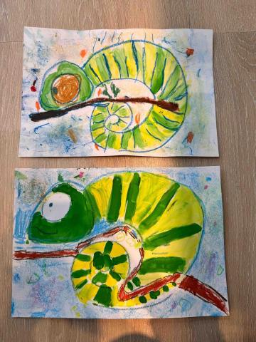 呂岷熙 - 幼兒園混齡壓克力蠟筆作品50分鐘