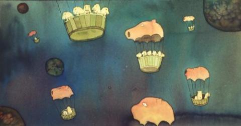 Art Beyond Limits - 複製豬（1997，出版品，彩色墨水，畫稿 18 &times; 36 cm；書籍 17.2 &times; 20.4 cm）