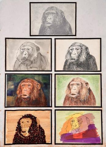 Art Beyond Limits - 形色之間 I&ndash;VI（1995，複合媒材，39 &times; 54 cm）