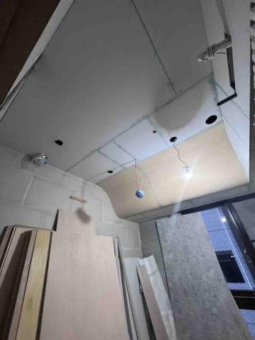 敘宅空間設計工作室 - 圓弧造型包梁/木工監工現場