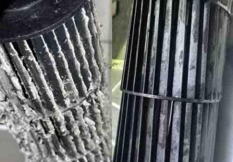 小金冷氣清洗（個人工作室） - 左圖為清洗前
右圖為清洗後