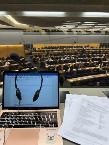 陳亮妤 - 聯合國海事組織－實習口譯（dummy booth）