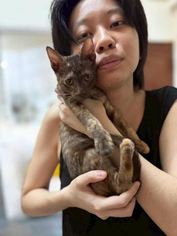 江爾亞 - 從澎湖被收養的寶貝，寄宿期間感受到了在嚴肅的表情背後，有著一顆溫柔體貼的心，值得被愛的寶貝。