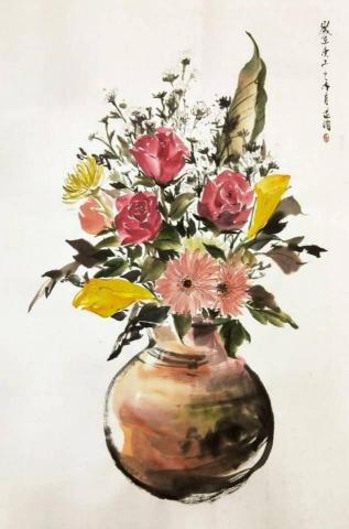 林筠 - 水墨寫生（靜物花卉）