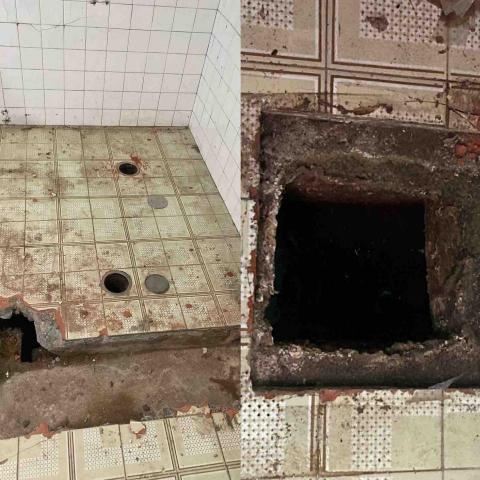 阿榮師父水電工程 - 10/7尋找化糞池區域 排水管 糞管
