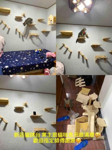 慢漫裝 傢俱組裝工作室 - 新莊貓友
安裝貓跳台實例
兩個窩兩個太空倉兩個小跳台兩個大跳台
一個三層階梯兩個梯子一個麻柱一個吊床
水泥牆採用金屬膨脹管 穩固不易鬆動
13大全套材料含安裝5500