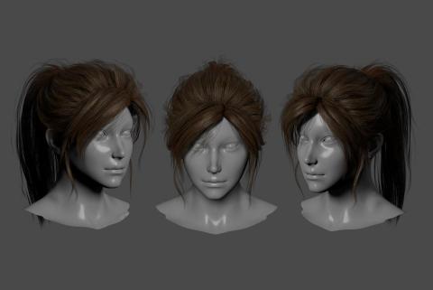 侯瀚翔 - 遊戲CG髮型製作
製作軟體：MAYA、Photoshop、XGen、GS CurveTools、Marmoset Toolbag