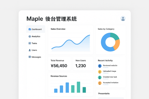 李安Maple Lee - 後台管理界面，可根據您的要求設計
