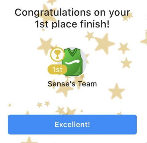 Yahoo Fantasy Coach Sense - 獲得冠軍後 系統跳出的恭喜圖示