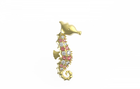 陳安安 - 金飾鑲鑽3D生產模型