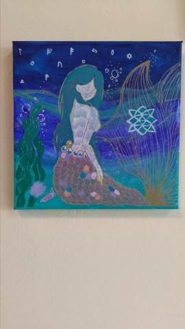 夢語者 - 能量畫作-水元素-人魚公主與符文