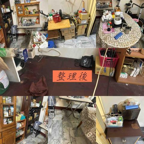 湯媽媽清潔 - 原本地板都是雜物 經由湯媽媽團隊的整理過後～ 空間感更大 整齊擺放