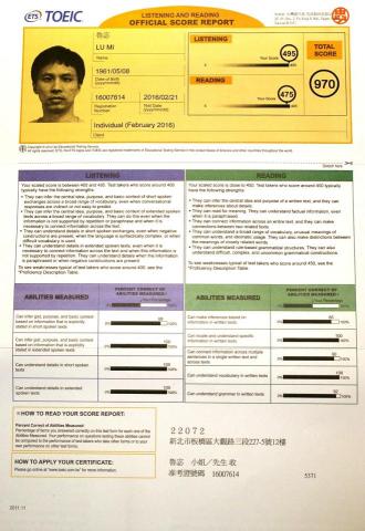 Mi Lu - 多益970分