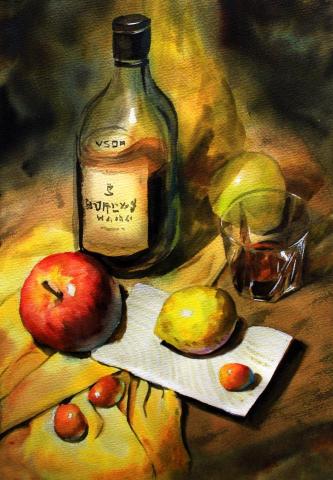 周永航 - 靜物 - 水彩示範