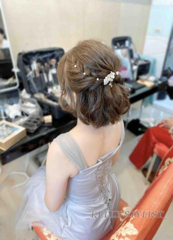 台中新娘秘書Kelly |美甲|美睫|育髮|紋繡 - 伴娘妹妹俏麗編髮造型