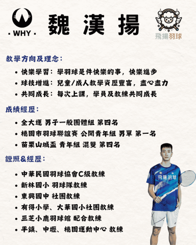 魏漢揚 - 教練個人簡介