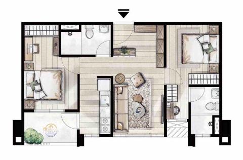 B&eacute;rive Atelier - 室內平面配置手繪圖