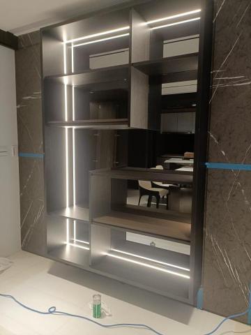 夜夜裝修 - 造型玄關櫃貼黑色美耐板