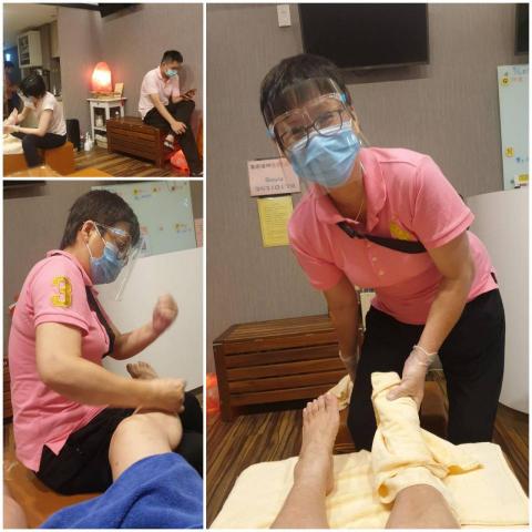 傳說經絡按摩-按摩師妙妙 - 疫情期間，客人給大家的新造型拍照取樂。