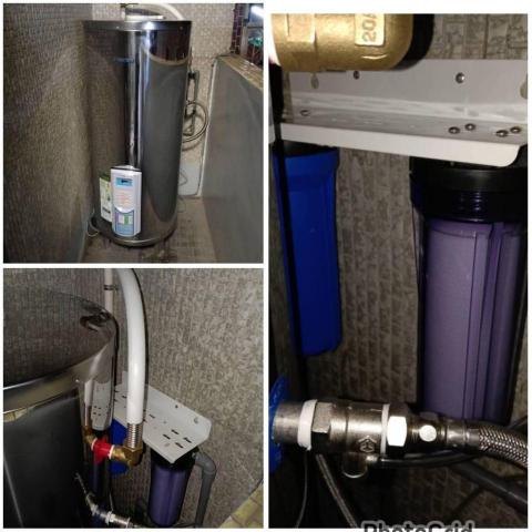 田侑淨水器設備 - 客戶洪先生
建順三凌電熱桶保養
更換鴻茂電熱水器30加侖直立
分離u n型
安裝過濾器兩道（PP~拓劑）
南投縣草屯鎮碧山路