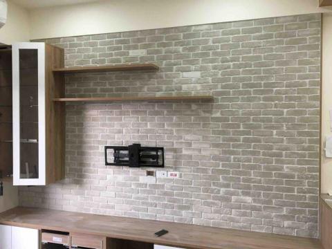 彰芳工程行 - 文化石復古風，電視牆！