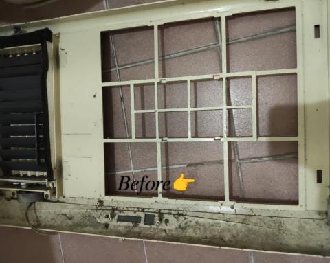 林詩叡 - 窗型冷氣面板 清潔前