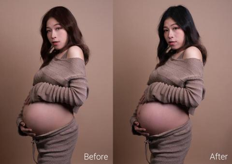 顏職設計 - 素人孕婦寫真精修範例-含髮色處理