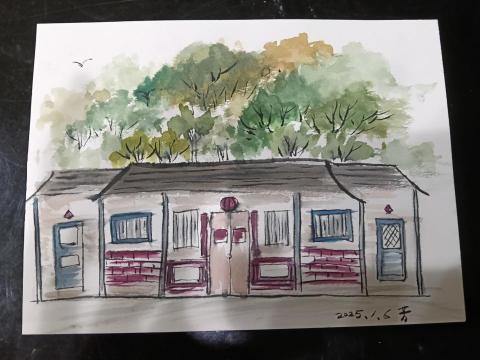 手繪工作室-玉芳陳 - 作品：景物畫-老院
手工繪畫-水彩
13.5*19.5cm