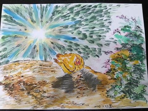 手繪工作室-玉芳陳 - 作品：景物畫- 晨曦
手工繪畫-水彩
30*  21。 cm