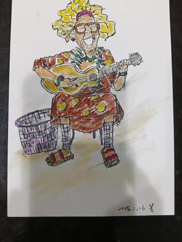 手繪工作室-玉芳陳 - 作品：人物畫-
手工繪畫-水彩
13.5*19.5cm