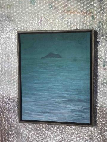 hsinyang.art - 繪畫委託：龜山島 裱框後成品