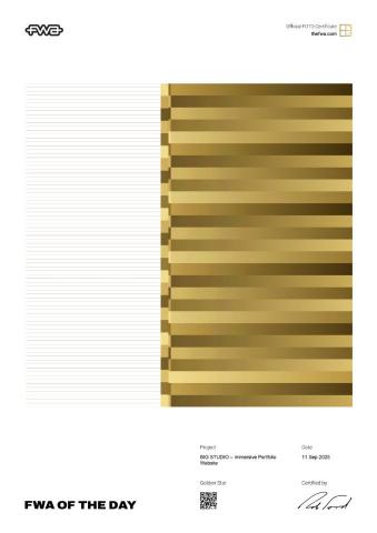 大想創研 - BIG STUDIO 官網榮獲 FWA Of The Day