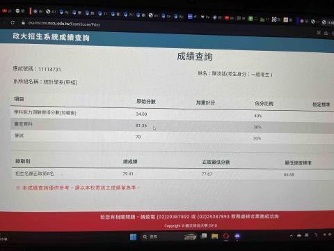 陳泫廷 - 詳細成績證明