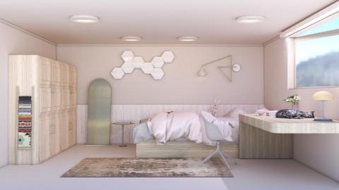 洸姮 GUANGHENG - 木質、織物與光的交織溫馨且明亮的溫暖氛圍，以奶霧木色混搭微粉灰為主軸，打造舒心靜謐的空間。

#室內設計 #自然光空間 #溫柔氛圍