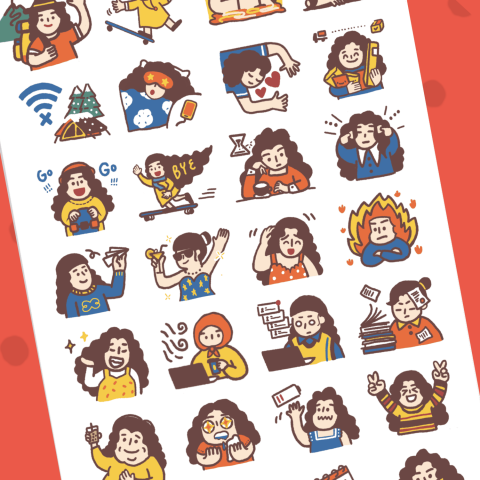 微粒子設計工作室 - 客製常用表情，可以客製8張、16張