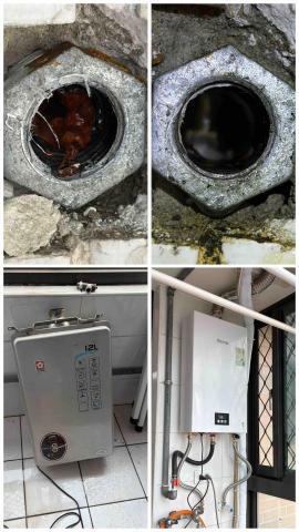 佳昆水電 - 強制排氣天然氣熱水器安裝
熱水器冷水給水口堵塞清潔