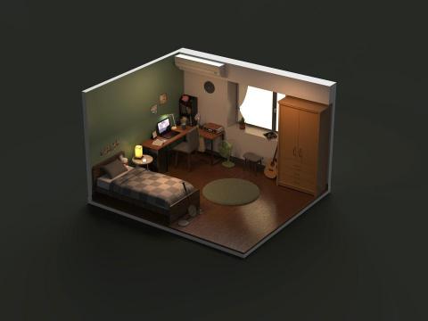 張芸嘉 - 臥室 空間3D建模