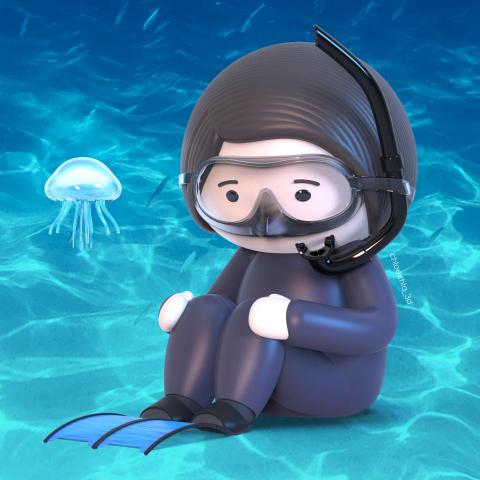 張芸嘉 - 潛水 造型人物設計 3D建模