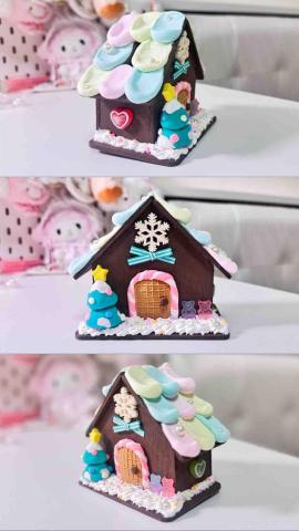 姚采伶 - 黏土課-作品範例（糖果屋存錢筒）