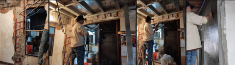 修成裝潢修繕 - 民宅天花板水泥崩裂 打除 打石 鋼筋防鏽 泥作回填