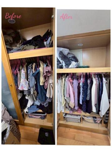 左手的室野 - 趁換季時，篩選夏衣與重新配置冬衣櫃。色彩排列更清爽。依照使用習慣來決定掛衣和折衣類型，後續才能輕鬆維持長長久久呦！