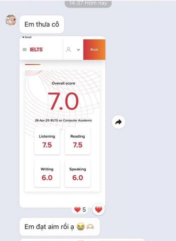 阮氏美玲 - Another student's IELTS result