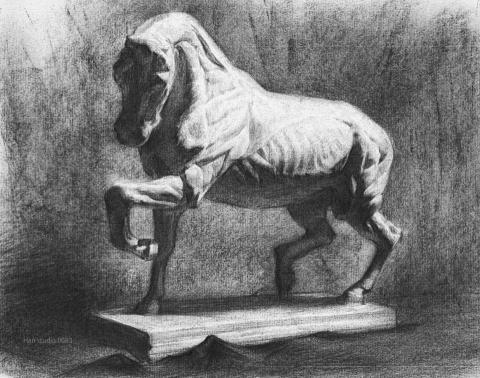 Han studio  邱柏翰 - 馬石膏習作｜用光影讀懂形體結構

石膏像的訓練，除了練習觀察以外，
而是為了讓你的眼睛開始看懂形體結構轉折，
這些都能透過光影與灰階層次被清楚拆解。

如果你希望自己的素描更穩定、
或想在休閒中把畫畫重新拾起，非常歡迎預約課程喔!