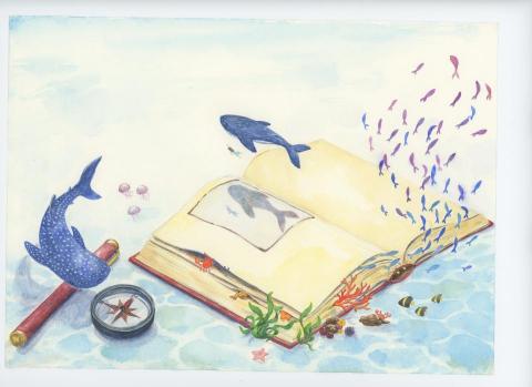 飛鼠 - 讀書節插畫（水彩）