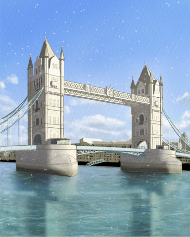 檸檬尼 - 英國旅遊插畫-倫敦塔橋