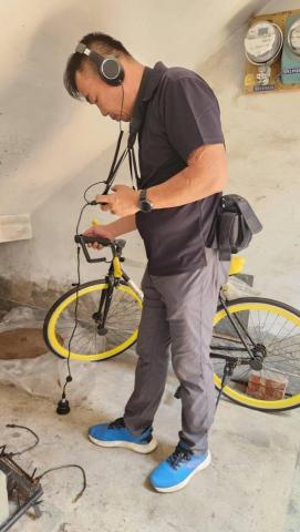 良寓水管企業社 - 聽漏儀查漏點作業