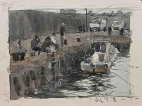 蔡仲軒 - 水彩速寫（在素描紙上）