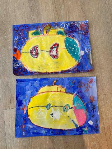 呂岷熙 - 幼兒園混齡壓克力蠟筆作品50分鐘