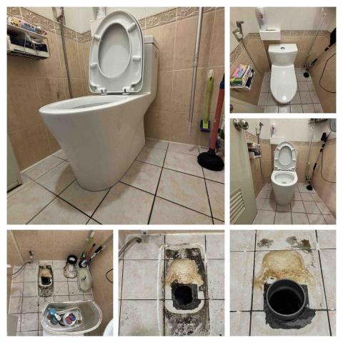 阿榮師父水電工程 - 12/19 糞管昇高 防止漏水
        安裝按壓省水馬桶