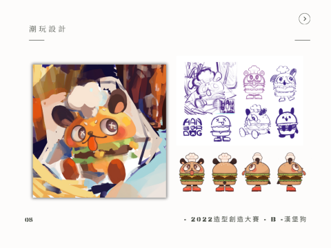 柯奕瑄 - IP角色設計
2022潮玩設計比賽作品-漢堡狗